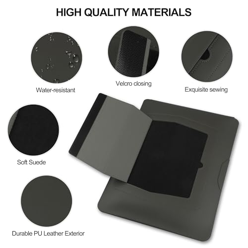 HoYiXi 13.3'' /13.6'' Laptop Sleeve Case Leather Bag with Stand Compatible with MacBook Pro 14/MacBook Air 13(M1 M2)/13.3'' Yoga/Dell XPS 13/HP/Matebook 14'' Laptop case, Grey - color: grey, size: 13.3'' / 13-14 Inch Laptop Sleeve
