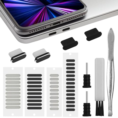 52 Pcs USB C Dust Plug Set Compatible with iPhone 15 Series, USB C Port Cover Phone Speaker Cover,Phone Charging Port Cleaner for Samsung Galaxy S23 S22 Ultra S21 FE S20 Note 20 and All Type-C Devices