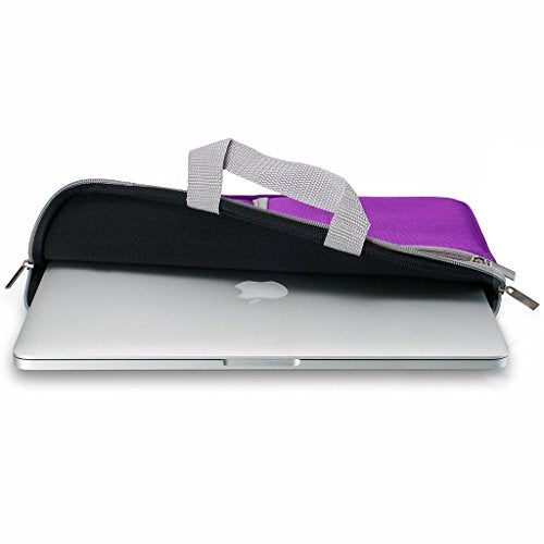 UESWILL Neoprene Soft Sleeve Bag Briefcase Compatible with 15 inch MacBook Pro/and Laptop up to 15.4 inch Ultrabook Chromebook Notebook Netbook Computer Tablet,(Purple) - color: Purple, size: 15-15.6 inches