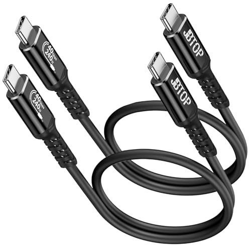 USB 4 Data Cable(1.5FT, 2packs) 40Gbps Data Sync,240W Fast Charging | 8K@60Hz,USB C to USB C Video cable Compatible with iPhone17 16,Samsung Galaxy,Thunderbolt 4/3 Cable and USB-C - size: 1.5ft,1.5ft, style: 240W/40Gbps/8K