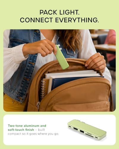 Satechi USB-C Snap Hub for MacBook Neo, 6-in-2 Flush Dual-Connector Hub with 4K/60Hz HDMI, 45W Pass-Through Charging, SD & microSD Card Readers, USB-A & USB-C 5Gbps Data, Citrus - color: Citrus