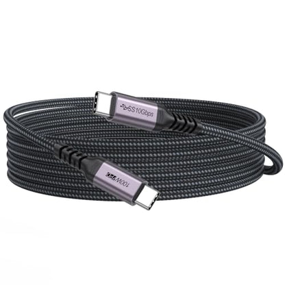 USB C 3.2 Gen 2 Cable 10ft Long, 4K@60Hz Video Monitor Display 10Gbps High Speed Data Transfer 100W Fast Charging Cord for PS5 Xbox Steam Deck iPhone 17 Galaxy S26 Laptop Monitor