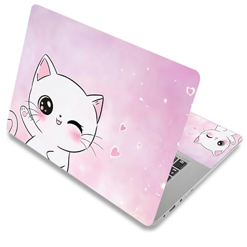Laptop Skin Sticker Decal Cover,Cute Pink Cat | DIGTIALL Universal Laptop Skin Sticker, Waterproof Removable Notebook Decal Protector Cover for 12 13 14 15 Inch Laptops - color: Cute Pink Cat