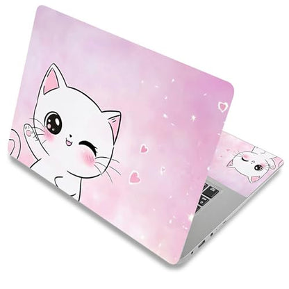 Laptop Skin Sticker Decal Cover,Cute Pink Cat | DIGTIALL Universal Laptop Skin Sticker, Waterproof Removable Notebook Decal Protector Cover for 12 13 14 15 Inch Laptops - color: Cute Pink Cat