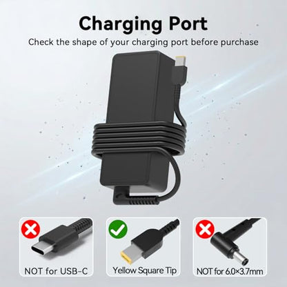 90W AC Adapter Charger for Lenovo IdeaCentre A340-24ICK F0ER, C50-30 F0B1 All-in-One, ThinkPad Universal USB-C Dock Gen 2 40A9 40AS 40AY Power Supply Cord