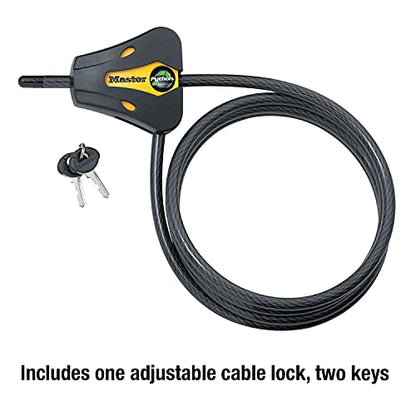 Master Lock 8419DPF Python Cable Lock with Key, 1 Pack - size: 6' x 5/16" diameter
