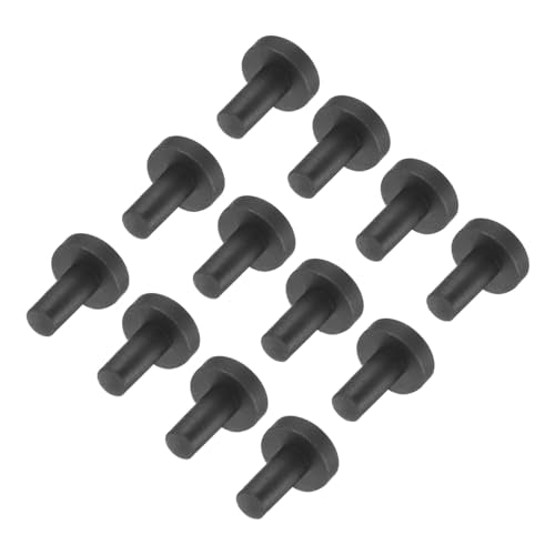 uxcell High Temp Silicone Plug Mount Dia 3mm/0.12 inch t Shaped Rubber Stopper Hole Plugs for Powder Coating Plating Waterproof Plugs Sealing Plugs Black Pack of 12(OD 7mm) - size: 3x7mm