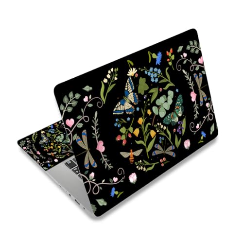 13" 13.3" 14" 15" 15.4" 15.6 Inches Laptop Skin Sticker Netbook Decal Vinyl Reusable Notebook Art Protector Cover, Personalized Skin, Dragonfly Butterfly Flower - color: Dragonfly Butterfly Flower