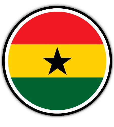 GT Graphics Ghana Flag - 3" Vinyl Sticker - for Car Laptop I-Pad Phone Helmet Hard Hat - Waterproof Decal - size: 3"