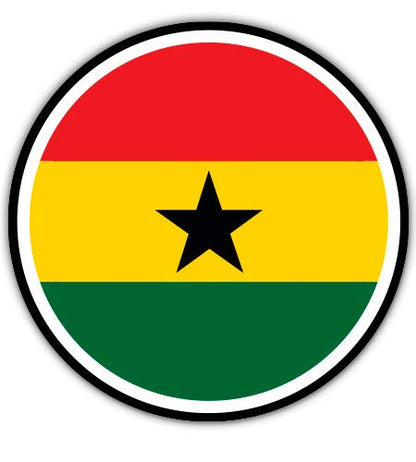 Ghana Flag - 8" Vinyl Sticker - for Car Laptop I-Pad - Waterproof Decal - size: 8"