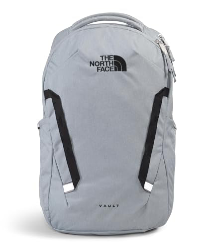 The North Face Vault Everyday Laptop Pack, Mid Gy Dk Hth/TNF Blk-NPF, OSFA | Commuter Travel Bag, Water-Repellent Finish, Spacious Compartment - color: Mid Grey Dark Heather/Tnf Black-npf