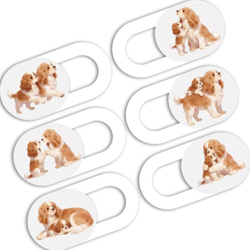 6Pcs 6 Styles Laptop Camera Cover Slide Dog White Privacy Guard Accessories, 0.04 Inch Ultra Thin Webcam Cover Slide Protector Blocker for Desktop Computers Notebook Mini PC Office Use - color: Dog