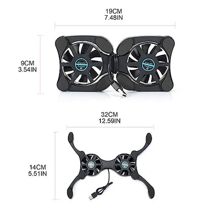 Laptop Cooling Base Foldable Laptop Notebook Cooler Cooling Pad Ergonomic Ventilated with Fans Fits 11-18 Inches Notebook Cooling Base