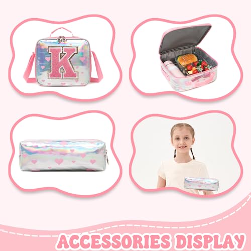 HTgroce Cute Rolling Backpack with Wheel,School Backpack for Kids Girl Roller Schoolbag Wheeled Backpacks Set Carry-on Luggage,Pink K - color: Pink, style: K