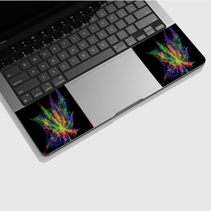 Universal Laptop Skin Sticker with 2 Wrist Pad Skins, Waterproof Scratch Resistant Vinyl Laptop Cover Decal, Cut to Fit for 11–15.6 Inch MacBook HP Dell Lenovo, Color Weed - color: Color Weed