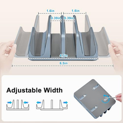 JARLINK 4-in-1 Adjustable Vertical Laptop Stand, Aluminum Holder, Grey | Space-Saving Aluminum Laptop Holder, Compatible with All MacBook, Surface, Chromebook, Phone, and Gaming Laptops. - color: Gray
