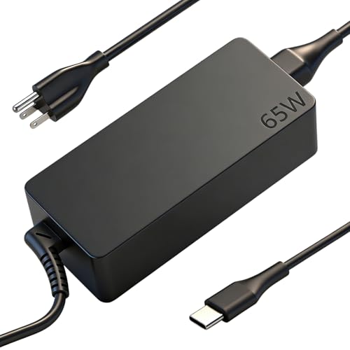 65W USB C Charger Compatible with Lenovo Laptop ThinkPad, IdeaPad, Yoga, ThinkBook, Chromebook, Flex, Slim, USB-C Power Delivery PD Fast Charging AC Adapter, Replacement for ADLX65YLC2A, ADLX65YCC3A