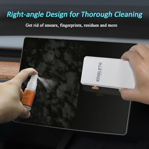 Edglete Car Screen Cleaner Spray and Wipe, Car Interior Detailing Kit | Screen Cleaning Tool for Touchscreen Display Dashboard, Car Detailing Brush for Tesla Jeep BMW Honda Benz Chevy