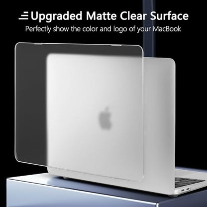 Batianda Matte Ultra-Thin MacBook Pro 13 inch Case 2022 2020 Release Model A2338 M1 M2 A2251 A2289 Fingerprint-Resistant, Precision Fit, Durable with TPU Keyboard Cover and OTG Adapter,Translucent - color: Translucent