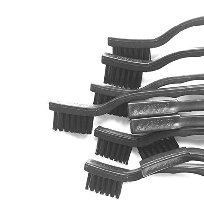 Lantee 10 Pcs Black 3 Row Conductive Fibers Bristles Plastic Handle Durable Anti Static ESD Safe Brushes for Cleaning PCB Board, Phone, Keyboard, Laptop, Freezer, Floor, Window, BGA Repair Soldering