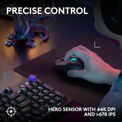 Logitech G305 X SUPERLIGHT Wireless Gaming Mouse, Lightweight 59g, HERO 44K Sensor, RGB lighting, LIGHTSPEED and Bluetooth, 130+ Hr Battery Life, 6 Programmable Buttons, Compatible with PC/Mac - Black - color: Black, style: Superlight