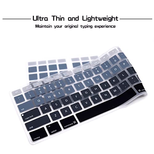 HRH Ombre Grey Silicone Keyboard Skin Cover for iMac Wired USB Full Size Keyboard with Numeric Keypad A1243(G6 MB110LL/B and MB110LL/A) - color: Ombre Gray