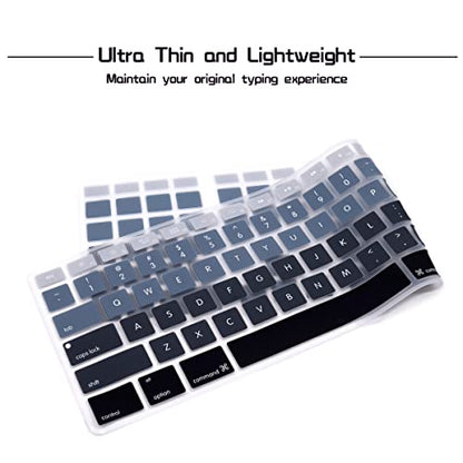 HRH Ombre Grey Silicone Keyboard Skin Cover for iMac Wired USB Full Size Keyboard with Numeric Keypad A1243(G6 MB110LL/B and MB110LL/A) - color: Ombre Gray