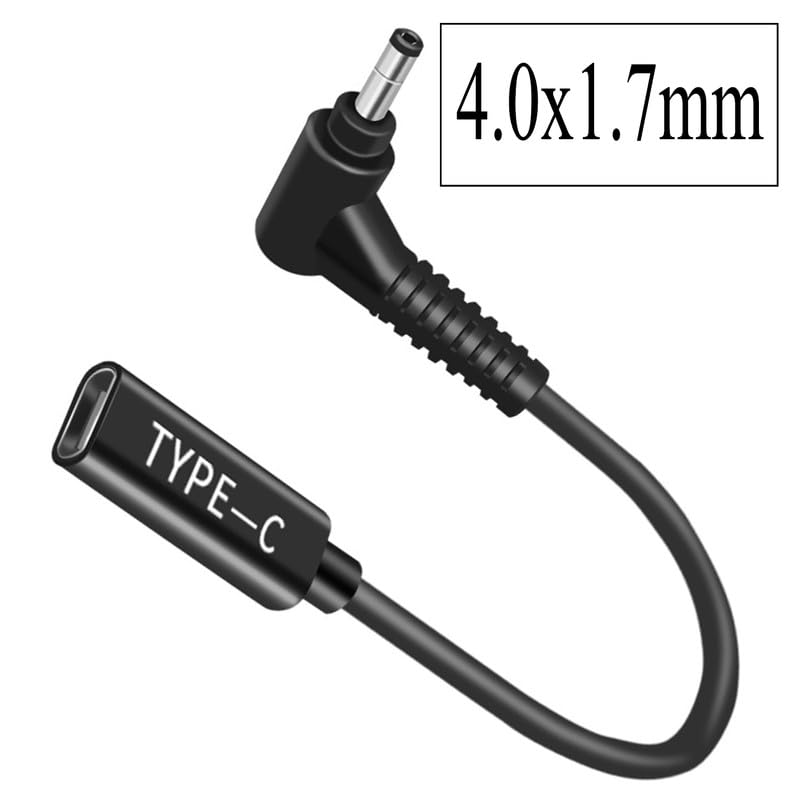 4.0x1.7mm Male Adaptor to USB C Female Cable, Male to DC Female 12V 19V 20V Adapter, DC 4.0x1.7mm to USB C Adapter Made for Lenovo Ideapad Yoga Laptop Series - style: 4.0x1.7mm