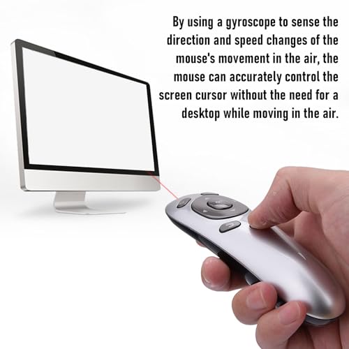 GOWENIC Wireless Presentation Clicker, 2.4G Accurate Remote Control Motion Sensing Ergonomic Design Computer Presenter with USB Receiver for Computer Laptop