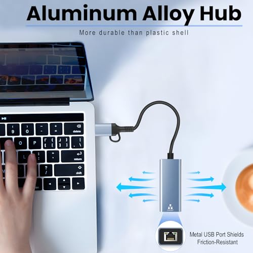 USB C to Ethernet Adapter, USB 3.0 to RJ45 Gigabit LAN 1000 Mbps Wired Network, USB to Ethernet Adapter for Laptops/Tablet, Compatible with Windows XP, MAC OS, Linux, Vista 7 8 10 11 | USB 3.0 to Ethernet Adapter for Laptops/Tablet,Compatible with Windows