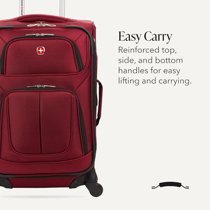 SWISSGEAR Sion Carry-On Spinner Luggage, Softside Expandable, Lightweight Suitcase, Burgundy, 22.75-Inch - color: Burgundy, size: Carry-On
