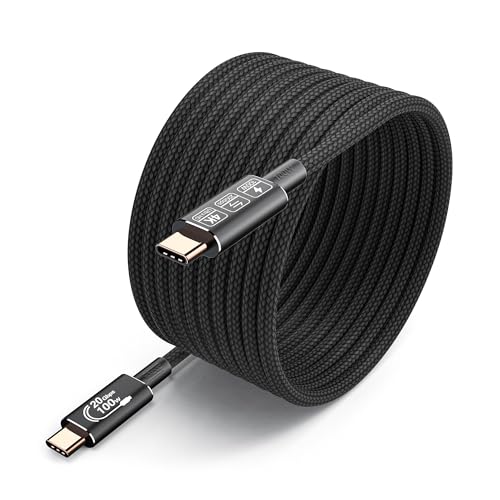 Extra Long USB c Cable 16.4FT, 20Gbps Data Transfer,100W USB C 3.2 Gen 2 Cable, 4K@60Hz Video and Audio Output Cord, 20V/5A USB C to C Male Cable, USB c to USB c Long Video - size: 16.4 ft