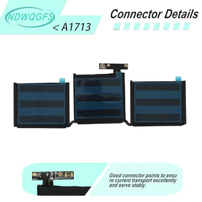 A1713 A1708 Battery for MacBook Pro 13 Inch A2171 (2016-2017) & A2159 A2289 A2338 (2019-2020) 11.4V 54.5Wh Li-Polymer Replacement Compatible with EMC 2978 3164 3301 3456 3578