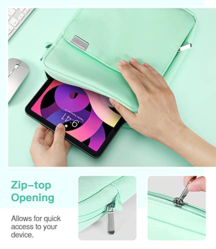 MoKo 9-11 Inch Tablet Sleeve Bag Handle Carrying Case with Shoulder Strap | Fits iPad Pro 11-inch M4, iPad Air 11-inch M2, iPad 10th 10.9, iPad 9/8/7th 10.2 and Tab S8/S9 11, Mint Green - color: Mint Green, size: 9-11 inch