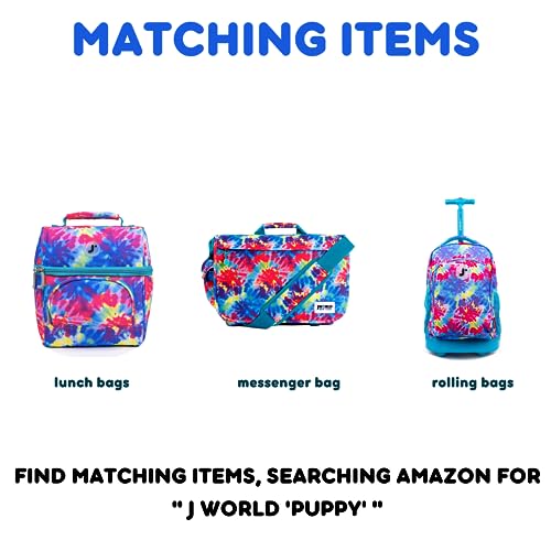 J World Sunny Rolling Backpack for Kids. Roller Bag With Wheels, Puppy - color: Blue