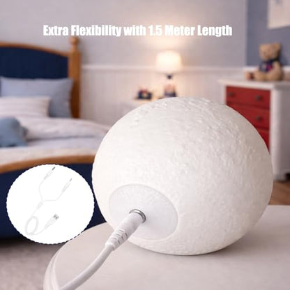 USB to Dual DC Power Cable, 5V 2A Y Splitter Cord, USB to DC 3.5mm and DC 2.5mm Charging Cable, Compatible with Moon Lamps Bluetooth Headphones USB Fans and More,5FT/1.5M Charger