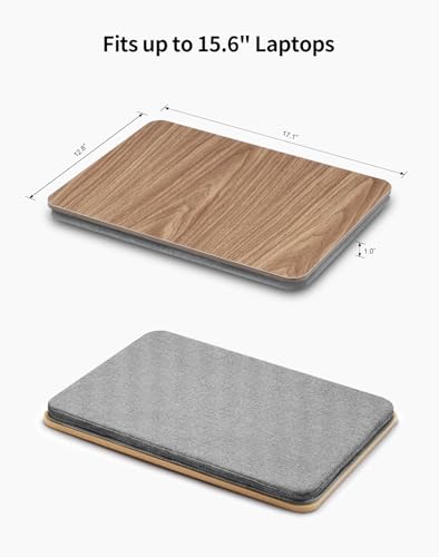 ZEAPTAC Portable Lap Laptop Desk with Pillow Cushion, Fits up to 15.6 inch Laptop, Lap Stand for Bed & Couch & Carpet, Book Tablet/Drawing Board/Computer Laptop Stand - Dark Brown Wood - color: Dark Brown Wood