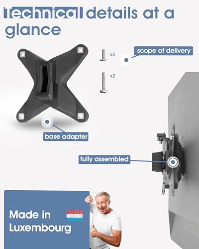 3IDEE VESA Mount Adapter Compatible with HP Monitor Z G3 & Series 7 Pro (Z24f, Z24m, Z24q, Z25, Z27, 724pu, 724pf, 727pu, 727pk, 727pm, 724pn, 727pq, 727pu etc.)- HP Monitor Mount Adapter - 75x75mm