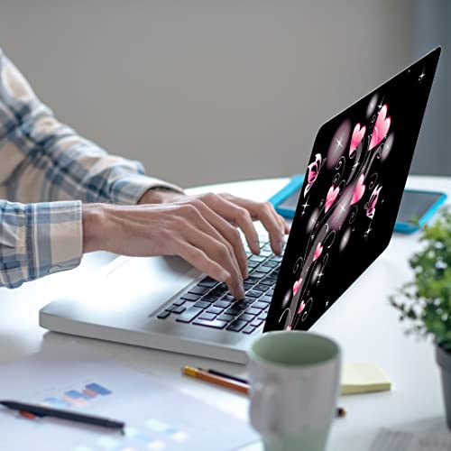 Laptop Skin Sticker,13.3 14 15 15.4 15.6 inch Laptop Skins,Universal Vinyl Decal,Dustproof Scratch Resistant Reusable Cover Protector with Free 2 Wrist Pads (Pink Love) - color: Pink Love