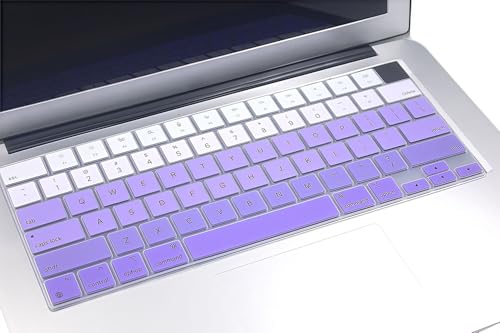 Keyboard Skin Compatible for 2026-2022 MacBook Air 13.6 & 15 inch M5 M4 M3 M2 A3449 A3448 A3240 A3114, 2026-2021 MacBook Pro 14 & 16 M5 M4 M3 M2 M1 A3426 A3427 A3428 A3429 A3434 A3112 (Ombre Purple) - color: Ombre Purple