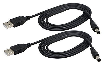 USB 2.0 A Male to DC 5.5x2.5mm Male Adapter Cable 5 Volt DC Barrel Power Jack Charging Cable for Tablet, Electronic Dog, Access Control Attendance (1M/3.3ft, DC5.5x2.5mm)(2packs) - color: 1M DC5.5x2.5mm