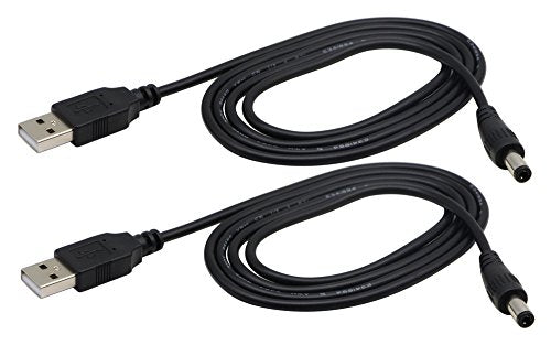 USB 2.0 A Male to DC 5.5x2.5mm Male Adapter Cable 5 Volt DC Barrel Power Jack Charging Cable for Tablet, Electronic Dog, Access Control Attendance (1M/3.3ft, DC5.5x2.5mm)(2packs) - color: 1M DC5.5x2.5mm