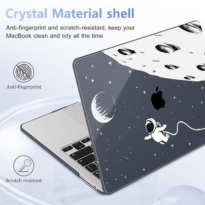 May Chen for MacBook Pro 13 inch Case 2022 2021 2020 Release A2338 M2 M1 A2289 A2251, Plastic Crystal Hard Shell Case Cover for MacBook Pro 13 inch Touch Bar Fits Touch ID, Astronaut Flight - color: Astronaut Flight