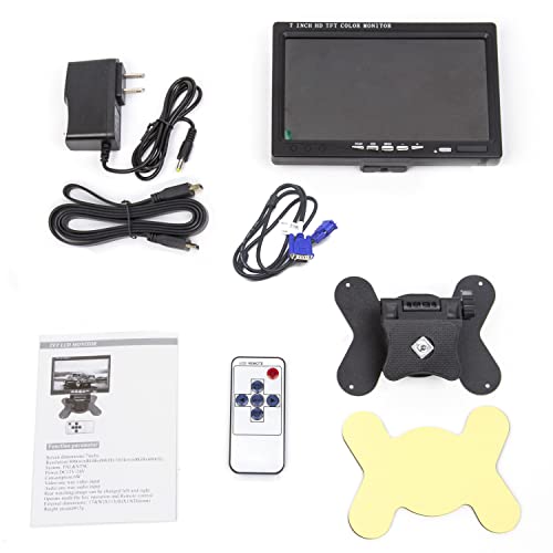 7 inch Portable Small HD 1080P VGA Monitor, Mini Screen 1024x600, HDMI/VGA/AV Input, with Speakers - size: TFT 7 inch 1024x600