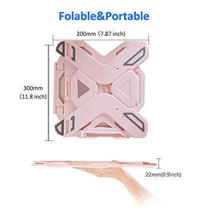 Ergonomic Adjustable Laptop Stand Riser, Portable Notebook Holder Mount for MacBook, Dell, Thinkpad & More 10-15.6" - Pink