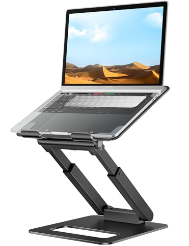 tounee Laptop Stand for Desk Adjustable Height, Telescopic Computer Stand with Pull Out Design Ergonomic Laptop Riser Fits All Laptops 10-17"-Black - color: Black