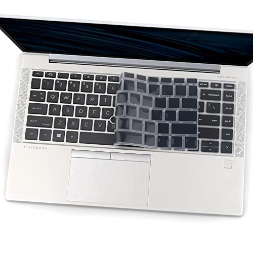 2 PCS Keyboard Cover for HP EliteBook 840 G7 G8 14 Inch Notebook, HP EliteBook 845 G7 G8 14 Inch Notebook PC Model Laptop US Layout Keyboard(Not for HP Elitebook 840 G5/G6)-Black+Clear - color: Black+Clear