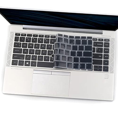 2 PCS Keyboard Cover for HP EliteBook 840 G7 G8 14 Inch Notebook, HP EliteBook 845 G7 G8 14 Inch Notebook PC Model Laptop US Layout Keyboard(Not for HP Elitebook 840 G5/G6)-Black+Clear - color: Black+Clear