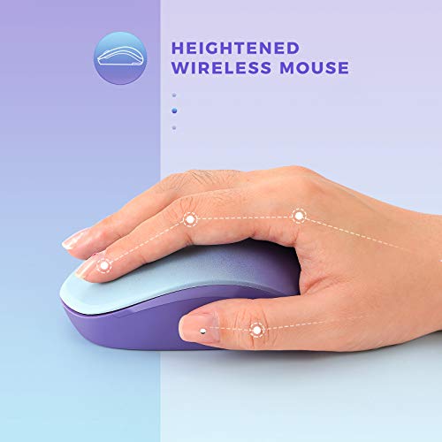 seenda Wireless Mouse, 2.4G Noiseless Mouse with USB Receiver Portable Computer Mice for PC, Tablet, Laptop, Notebook Chromebook - Gradient Purple - color: Gradient Purple