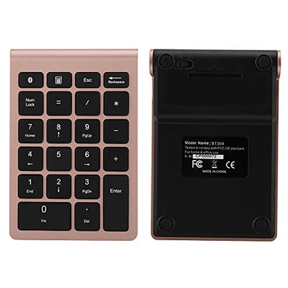 Sanpyl 22 Keys Numeric Keypad, Bluetooth Mini Keyboard, Financial Accounting Number Pad, for Laptop Desktop, PC(Rose Gold) - color: Rose gold